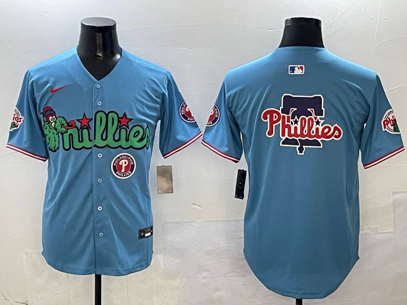 Men Philadelphia Phillies Blank Light Blue three generations Joint Name 2025 Nike MLB Jersey style 6